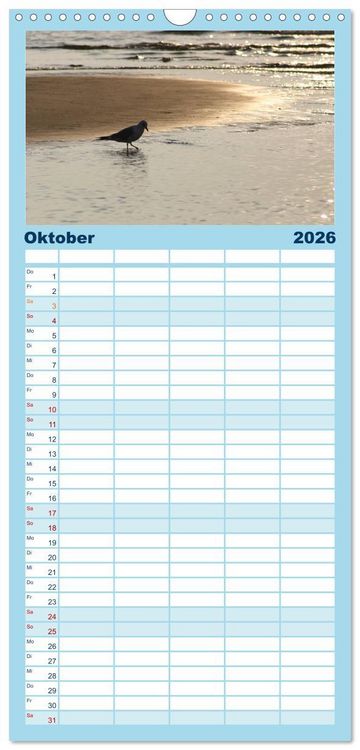 Produktbild: Familienplaner 2026 - Nordsee - Lichtstimmungen an der K&uuml;ste mit 5 Spalten (Wandkalender, 21 x 45 cm) CALVENDO