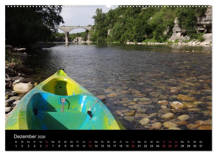 Produktbild: Ard&egrave;che &middot; Wandergebirge und Kajakschluchten in S&uuml;dfrankreich (hochwertiger Premium Wandkalender 2026 DIN A2 quer), Kunstdruck in Hochglanz