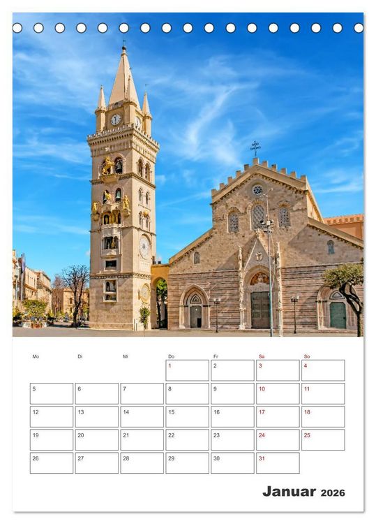Produktbild: Messina - Reiseplaner (Tischkalender 2026 DIN A5 hoch), CALVENDO Monatskalender