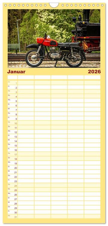Produktbild: Familienplaner 2026 - Meine MZ ES 250/2 unterwegs in Chemnitz mit 5 Spalten (Wandkalender, 21 x 45 cm) CALVENDO