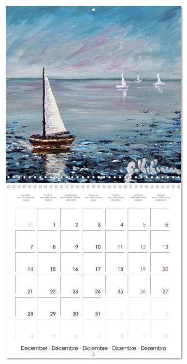 Produktbild: Mer en peinture (Calendrier mural carr&eacute; 2026 30x30 cm) Calendrier double avec une page pour vos prises de notes
