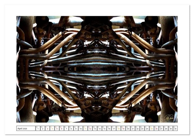 Produktbild: Faszination Spiegelung - Industrie und Technik (Wandkalender 2026 DIN A2 quer), CALVENDO Monatskalender