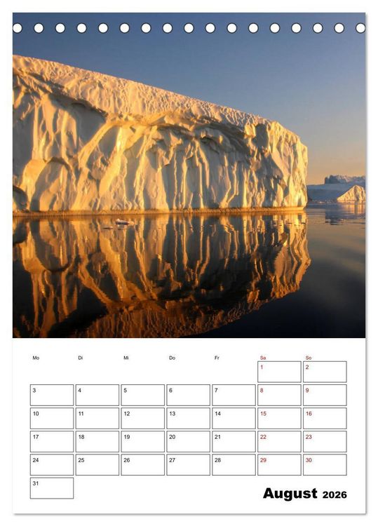 Produktbild: Die Eisberge von Ilulissat (Tischkalender 2026 DIN A5 hoch), CALVENDO Monatskalender