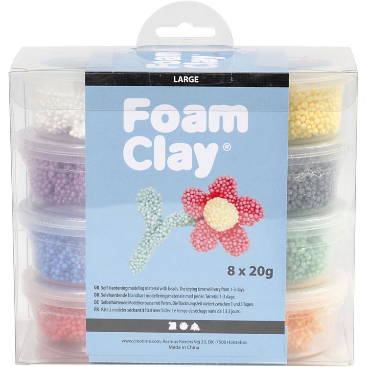 Produktbild: Creativ Company Foam Clay Large, sortierte Farben, 8x20 g