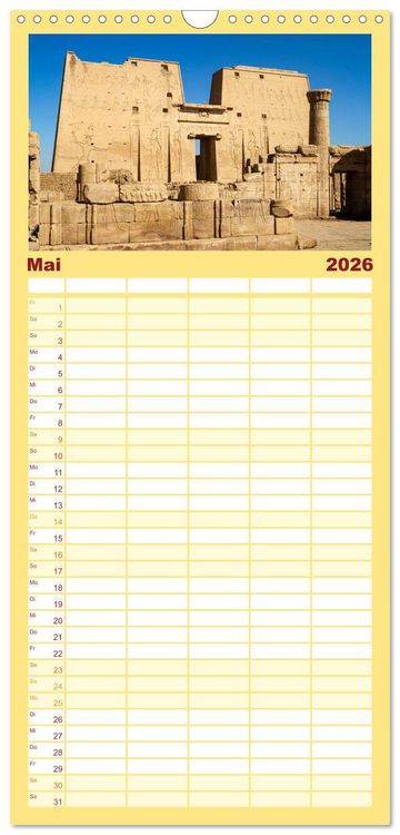Produktbild: Familienplaner 2026 - Das Erbe der Pharaonen mit 5 Spalten (Wandkalender, 21 x 45 cm) CALVENDO