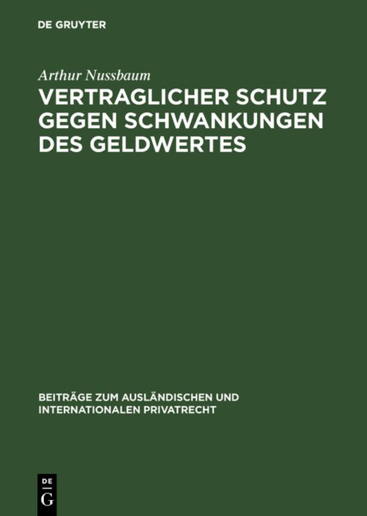 Produktbild: Vertraglicher Schutz gegen Schwankungen des Geldwertes