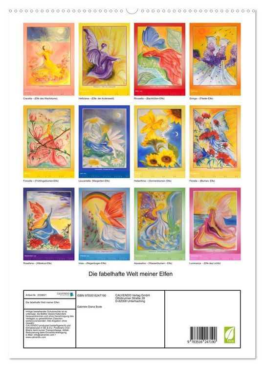 Produktbild: Die fabelhafte Welt meiner Elfen (hochwertiger Premium Wandkalender 2026 DIN A2 hoch), Kunstdruck in Hochglanz