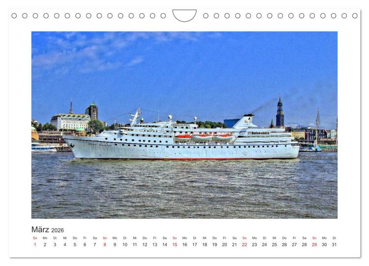 Produktbild: Kreuzfahrtschiffe Kurs Hamburg 2026 (Wandkalender 2026 DIN A4 quer), CALVENDO Monatskalender