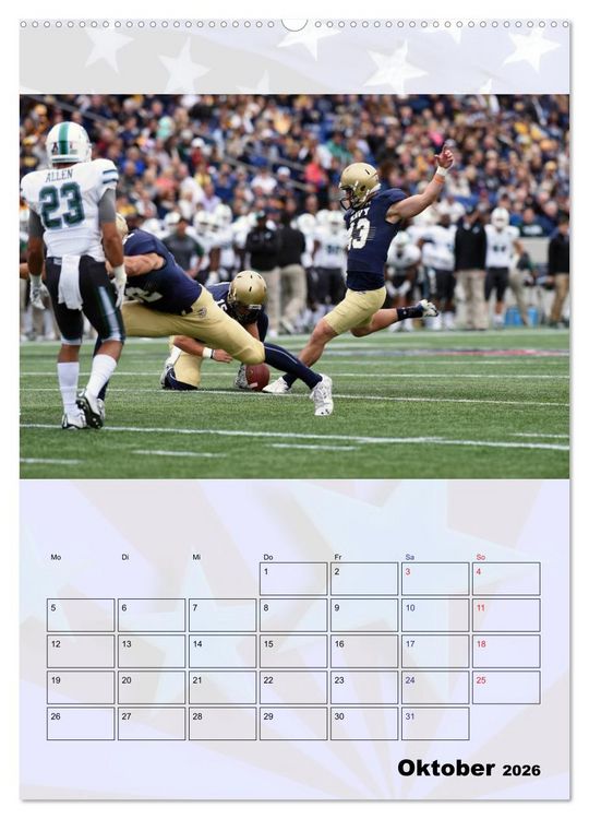 Produktbild: American Football - Kickoff (hochwertiger Premium Wandkalender 2026 DIN A2 hoch), Kunstdruck in Hochglanz