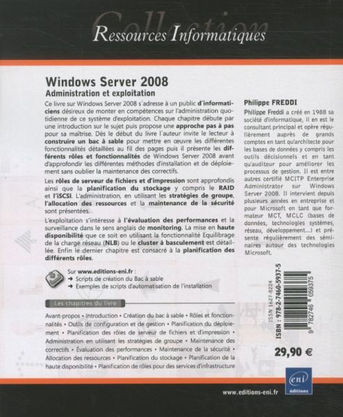 Produktbild: Windows Server 2008 : administration et exploitation