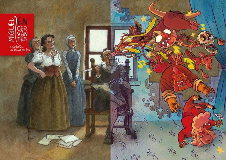 Produktbild: Miguel en Cervantes. El retablo de las maravillas