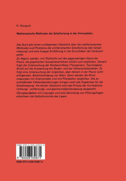 Produktbild: Mathematische Methoden der Schallortung in der Atmosph&auml;re