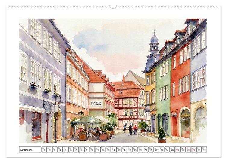 Produktbild: Historische Altst&auml;dte in Th&uuml;ringen (hochwertiger Premium Wandkalender 2027 DIN A2 quer), Kunstdruck in Hochglanz