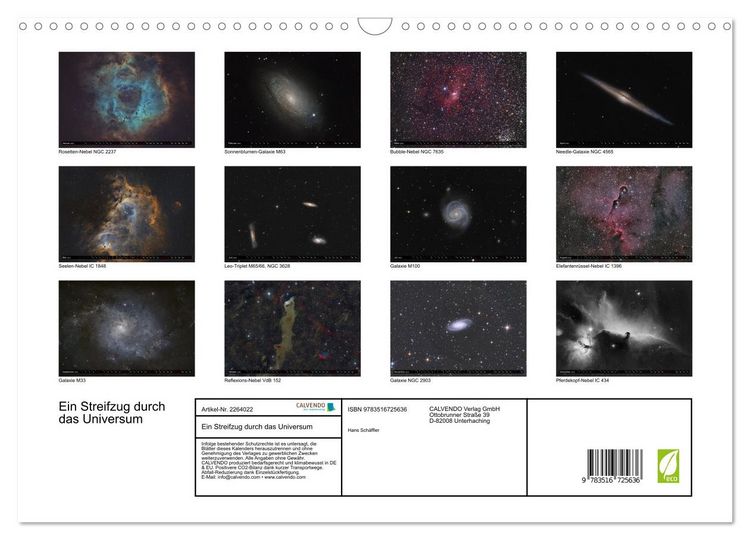 Produktbild: Ein Streifzug durch das Universum (Wandkalender 2026 DIN A3 quer), CALVENDO Monatskalender