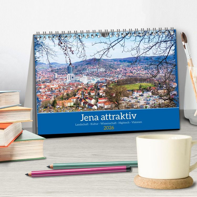 Produktbild: Jena attraktiv (Tischkalender 2026 DIN A5 quer), CALVENDO Monatskalender