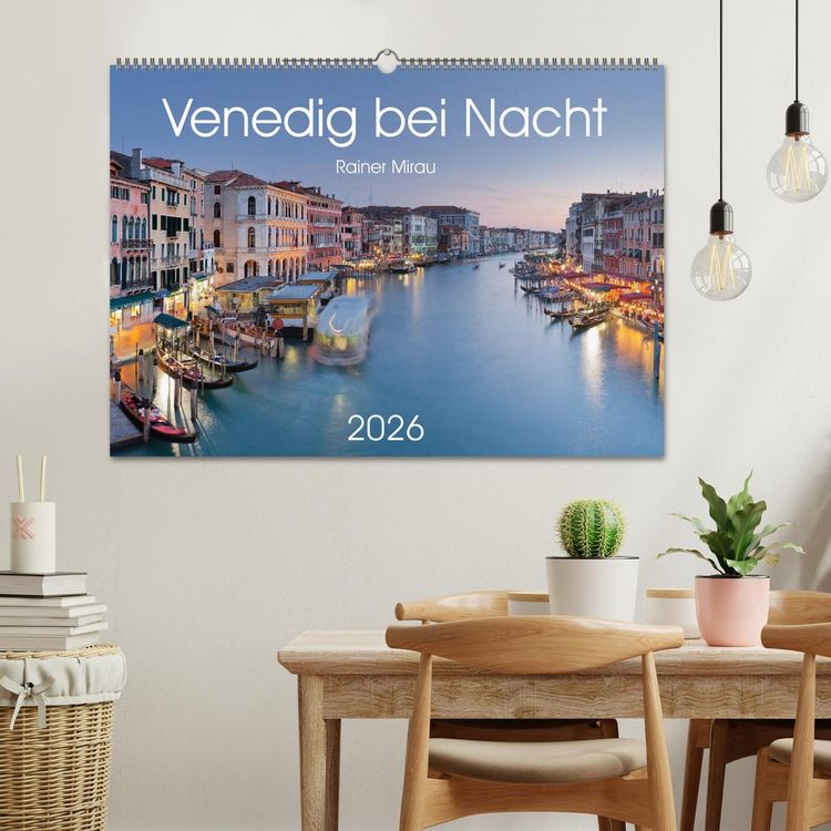 Produktbild: Venedig bei Nacht 2026 (Wandkalender 2026 DIN A2 quer), CALVENDO Monatskalender