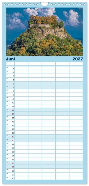Produktbild: Familienplaner 2027 - Romantische Ruinen mit 5 Spalten (Wandkalender, 21 x 45 cm) CALVENDO