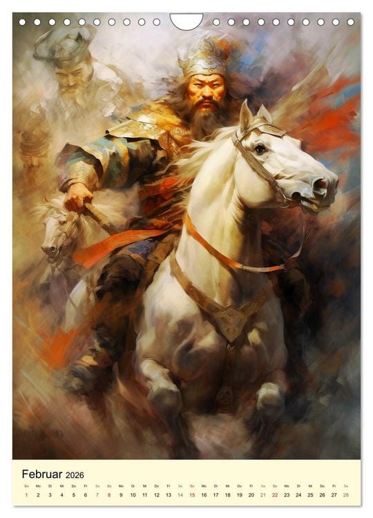 Produktbild: Fantasy-Krieger der Mongolei. Inspiriert von Dschingis Khan (Wandkalender 2026 DIN A4 hoch), CALVENDO Monatskalender