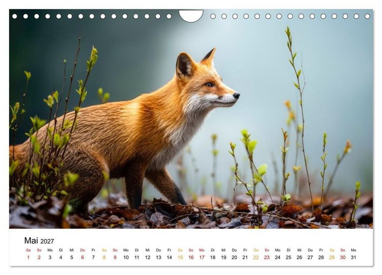 Produktbild: F&uuml;chse - Wanderer durch Moos und Farn (Wandkalender 2027 DIN A4 quer), CALVENDO Monatskalender