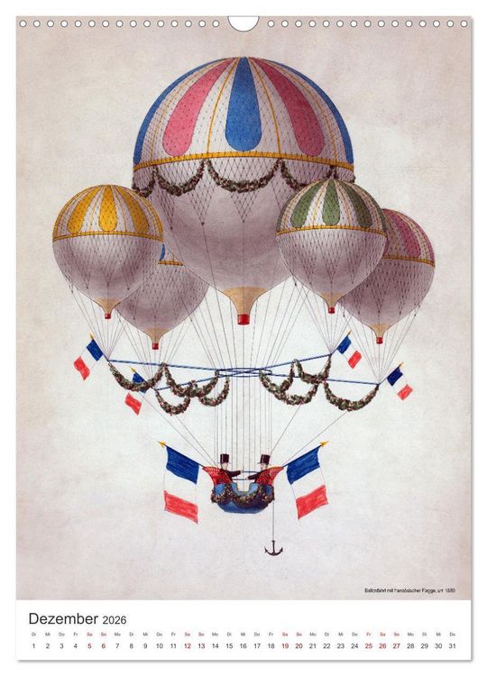Produktbild: Ballonfahren Kalender (Wandkalender 2026 DIN A3 hoch), CALVENDO Monatskalender