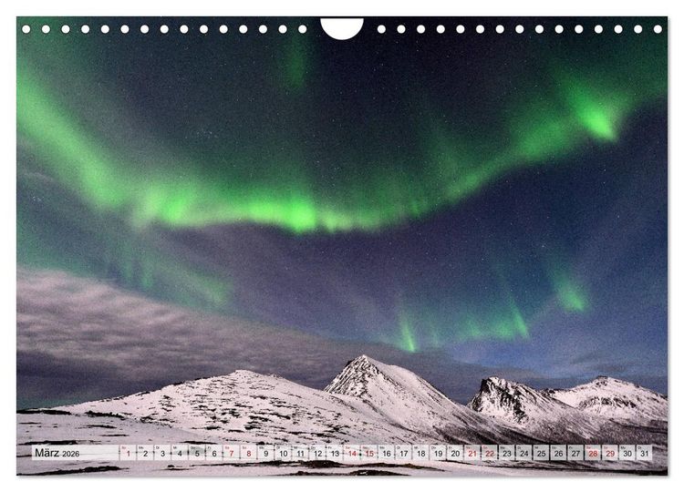 Produktbild: Aurora Borealis: Polarlichter in Norwegen (Wandkalender 2026 DIN A4 quer), CALVENDO Monatskalender
