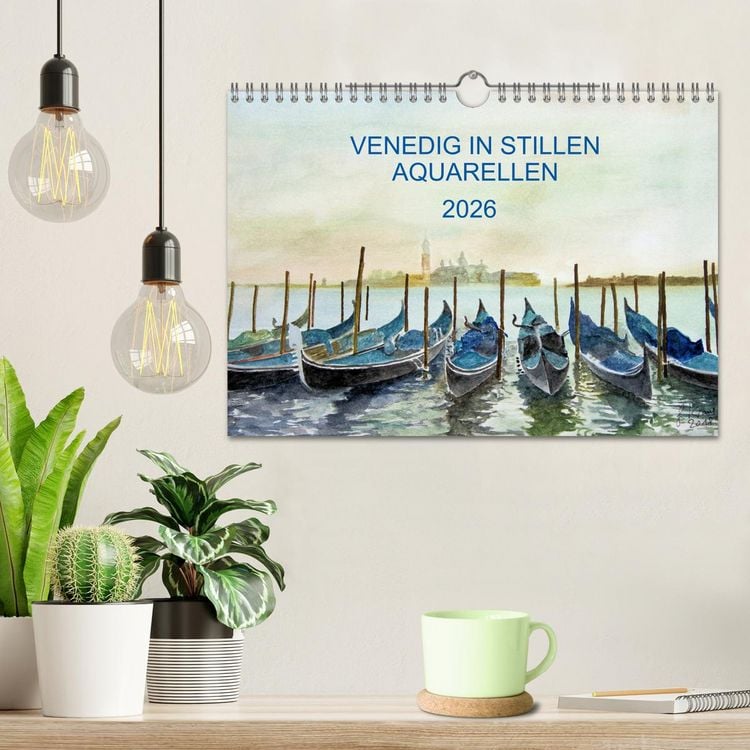 Produktbild: Venedig in stillen Aquarellen (Wandkalender 2026 DIN A4 quer), CALVENDO Monatskalender
