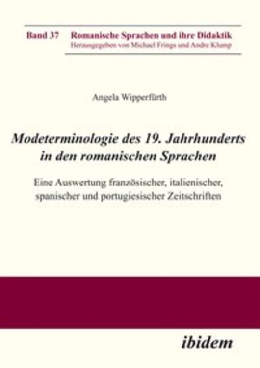 Produktbild: Modeterminologie des 19. Jahrhunderts in den romanischen Sprachen