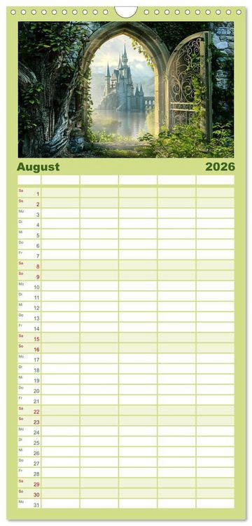 Produktbild: Familienplaner 2026 - T&uuml;ren, die Geschichten erz&auml;hlen mit 5 Spalten (Wandkalender, 21 x 45 cm) CALVENDO