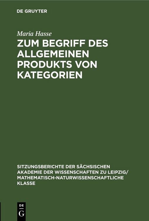 Produktbild: Zum Begriff des allgemeinen Produkts von Kategorien