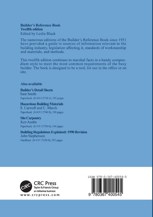 Produktbild: Builder's Reference Book