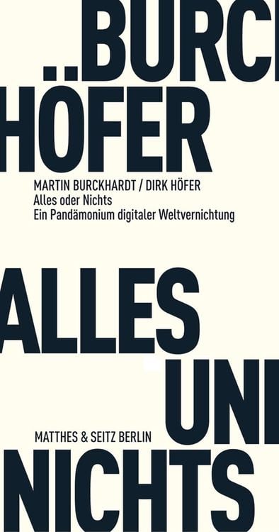 Bild vom Artikel Alles und Nichts vom Autor Martin Burckhardt