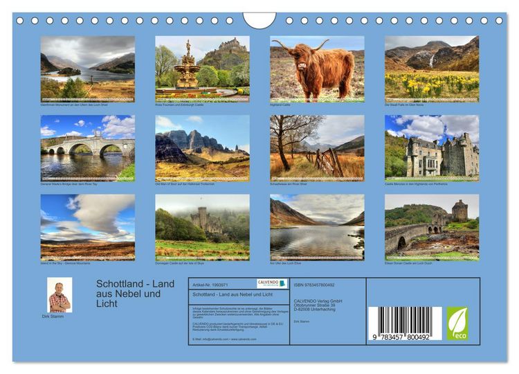 Produktbild: Schottland - Land aus Nebel und Licht (Wandkalender 2026 DIN A4 quer), CALVENDO Monatskalender