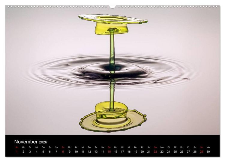 Produktbild: Liquid Art - Magische Momente mit Wassertropfen (Wandkalender 2026 DIN A2 quer), CALVENDO Monatskalender
