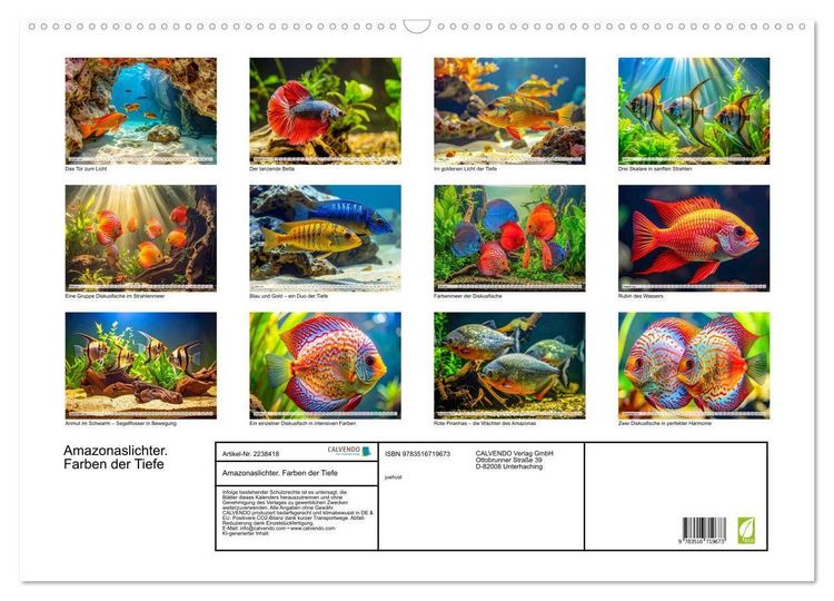 Produktbild: Amazonaslichter. Farben der Tiefe (Wandkalender 2026 DIN A2 quer), CALVENDO Monatskalender