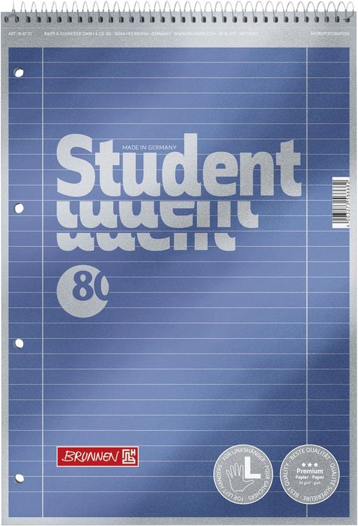 Produktbild: Brunnen Collegeblock A4 Spirale oben Lin.27 Premium