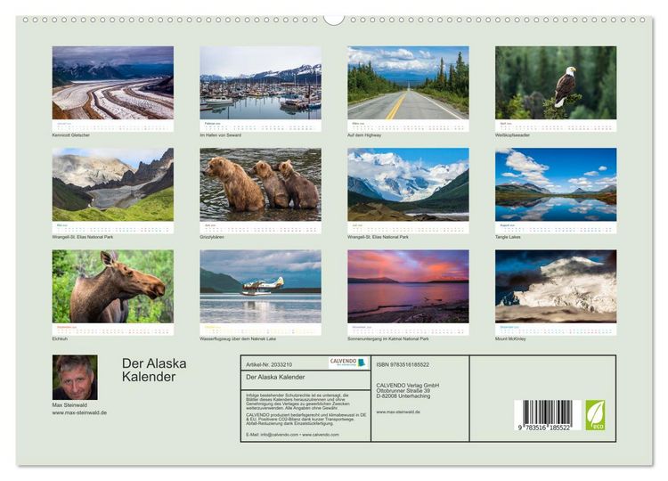 Produktbild: Der Alaska Kalender (hochwertiger Premium Wandkalender 2026 DIN A2 quer), Kunstdruck in Hochglanz
