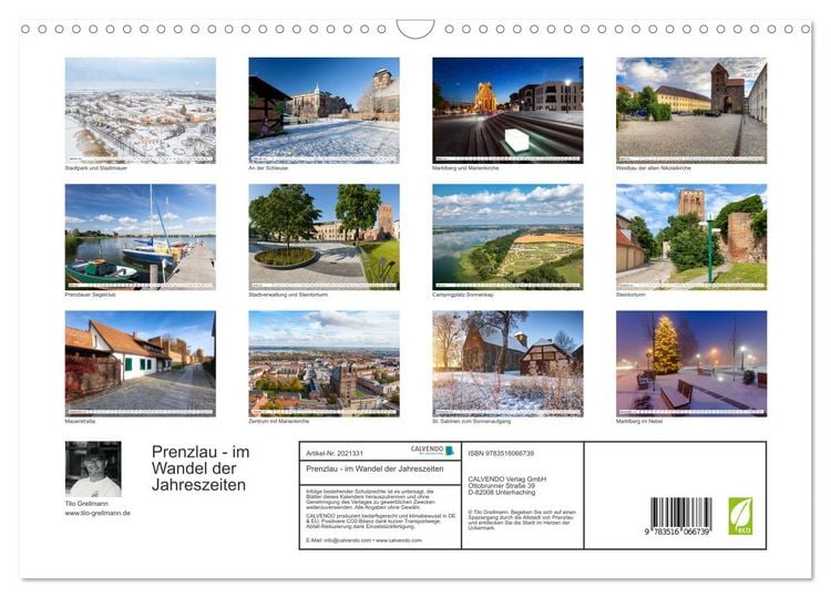 Produktbild: Prenzlau - im Wandel der Jahreszeiten (Wandkalender 2026 DIN A3 quer), CALVENDO Monatskalender