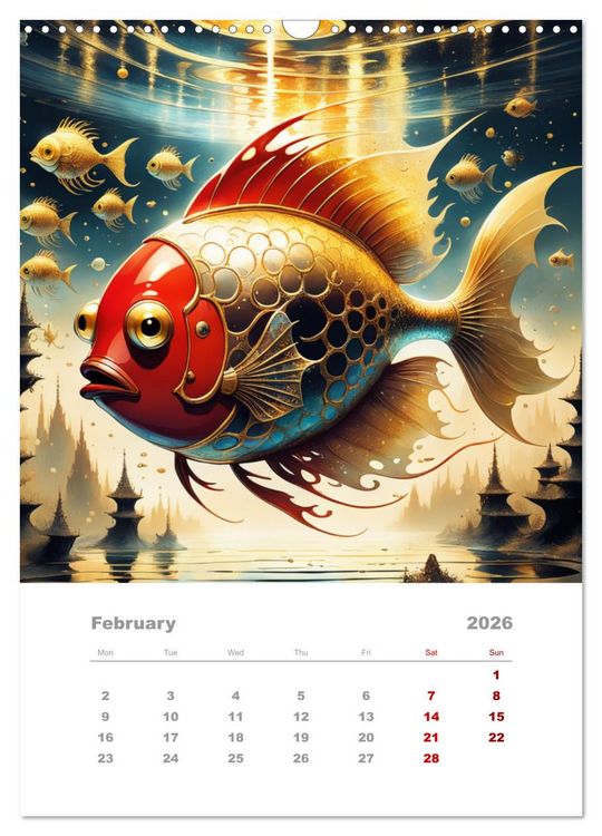Produktbild: The adventures of the steel fish (Wall Calendar 2026 DIN A3 portrait), CALVENDO 12 Month Wall Calendar