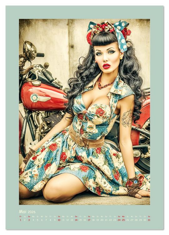 Produktbild: Flair der 50er Jahre. Girls im nostalgischen Pin-up-Stil (Wandkalender 2026 DIN A3 hoch), CALVENDO Monatskalender