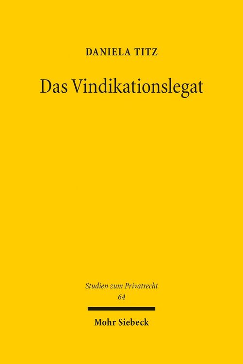 Produktbild: Das Vindikationslegat