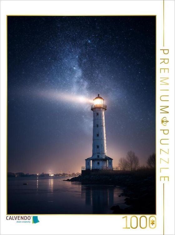 Produktbild: CALVENDO Puzzle Unter funkelnden Sternen schl&auml;ft das Meer | 1000 Teile Lege-Gr&ouml;&szlig;e 64x48cm Foto-Puzzle f&uuml;r gl&uuml;ckliche Stunden