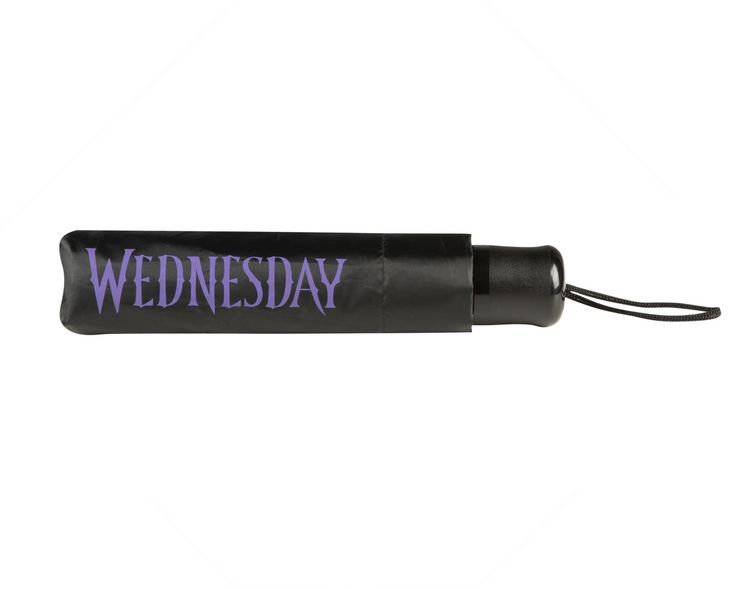 Produktbild: Undercover Regenschirm faltbarer Regenschirm Wednesday, Taschenschirm mit Schutzh&uuml;lle, 94 cm Durchmesser, ideal f&uuml;r Kinderh&auml;nde