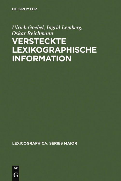 Produktbild: Versteckte lexikographische Information