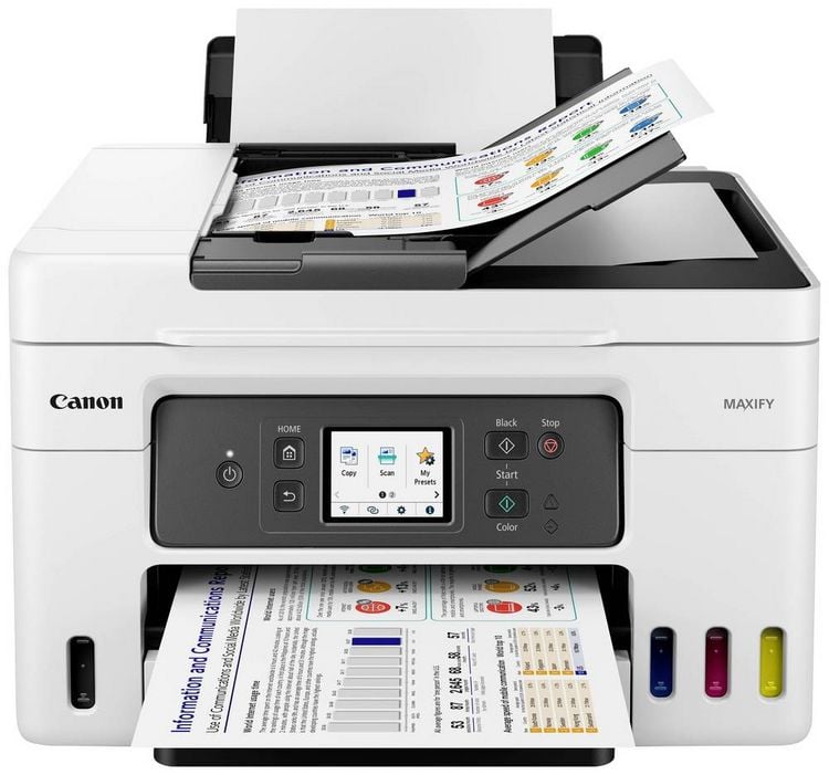 Produktbild: Canon MAXIFY GX4050 Multifunktionsdrucker Tintenstrahl Farbe A4 Drucker, Scanner, Kopierer, Fax ADF, Duplex, LAN, Tintentank-System, WLAN