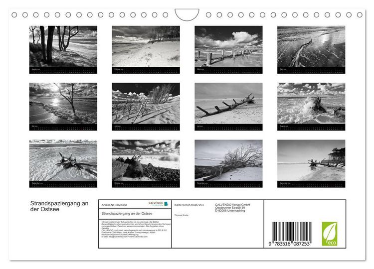Produktbild: Strandspaziergang an der Ostsee (Wandkalender 2026 DIN A4 quer), CALVENDO Monatskalender