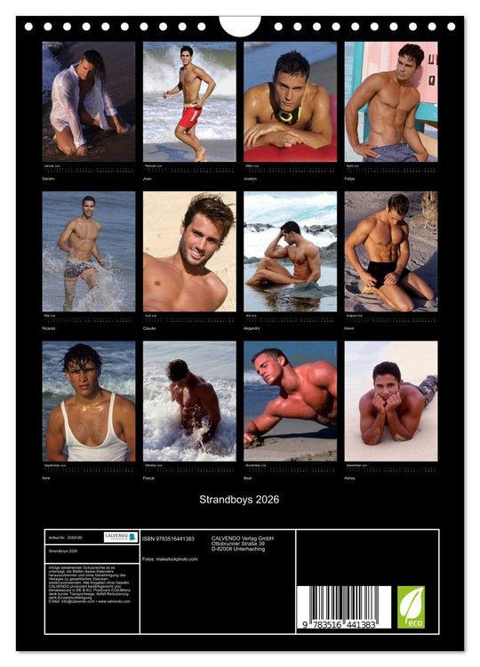Produktbild: Strandboys 2026 (Wandkalender 2026 DIN A4 hoch), CALVENDO Monatskalender