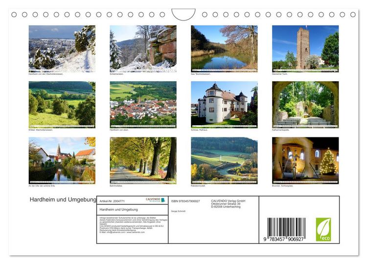 Produktbild: Hardheim und Umgebung (Wandkalender 2026 DIN A4 quer), CALVENDO Monatskalender