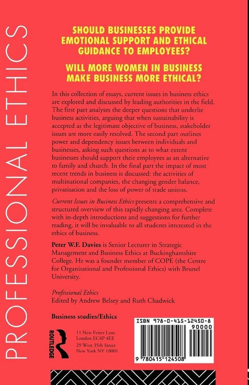 Produktbild: Current Issues in Business Ethics