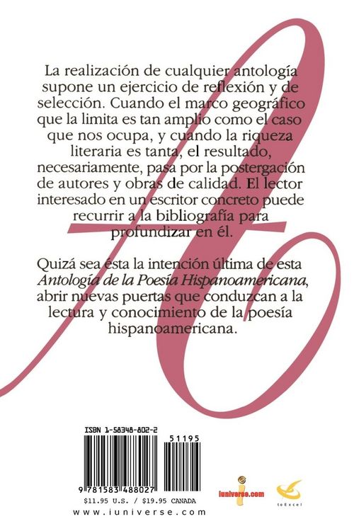 Produktbild: Antologia de la Poesia Hispanoamericana