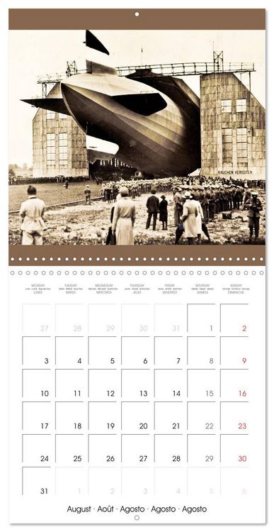 Produktbild: Airships &ndash; Zeppelins on historic postcards (Wall Calendar 2026 12 &times; 12 Inch) CALVENDO 12 Month Wall Calendar